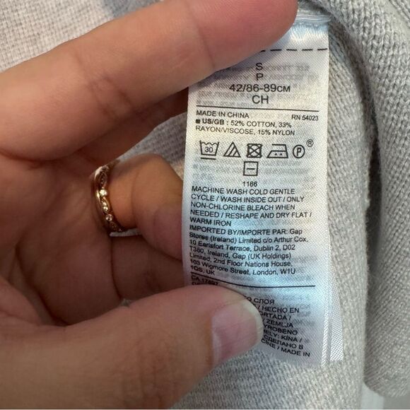 Banana Republic Milano Stitch Grey Cropped Open Front Sweater Blazer Size Small - Picture 10 of 11